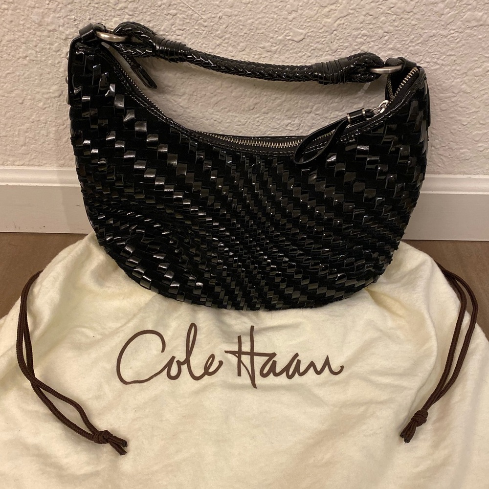 Cole Haan Black Woven Shoulder Bag